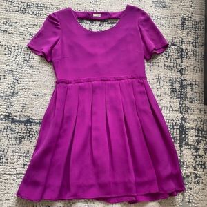 Wayne for Barney’s New York purple silk size 6 dress with pleated skirt